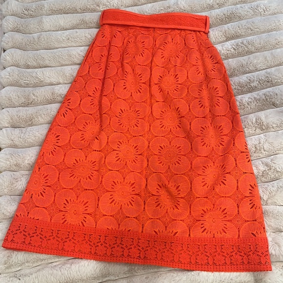 Zimmermann red lace midi skirt sample size 4/6 - Picture 6 of 11